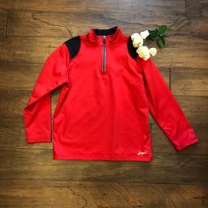 Asics Boys Long Sleeve Quarter Zip. Size M.
